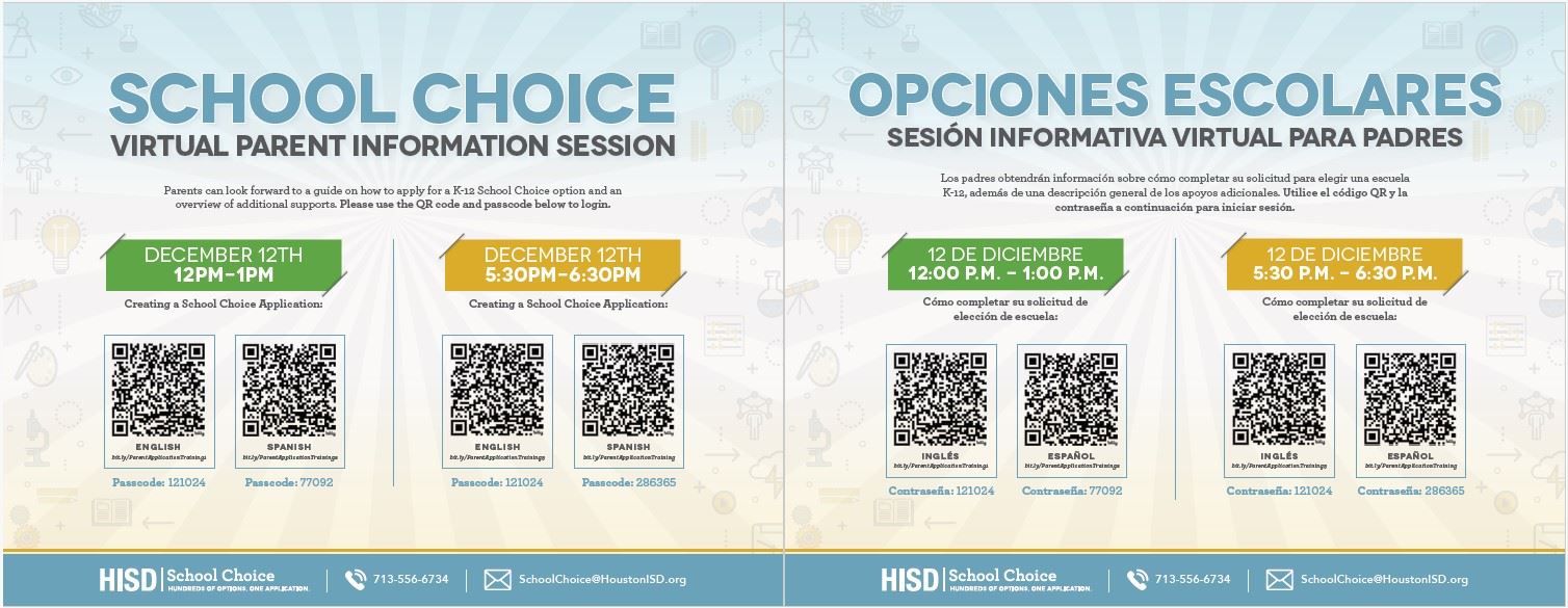 School Choice Virtual Information Sessions